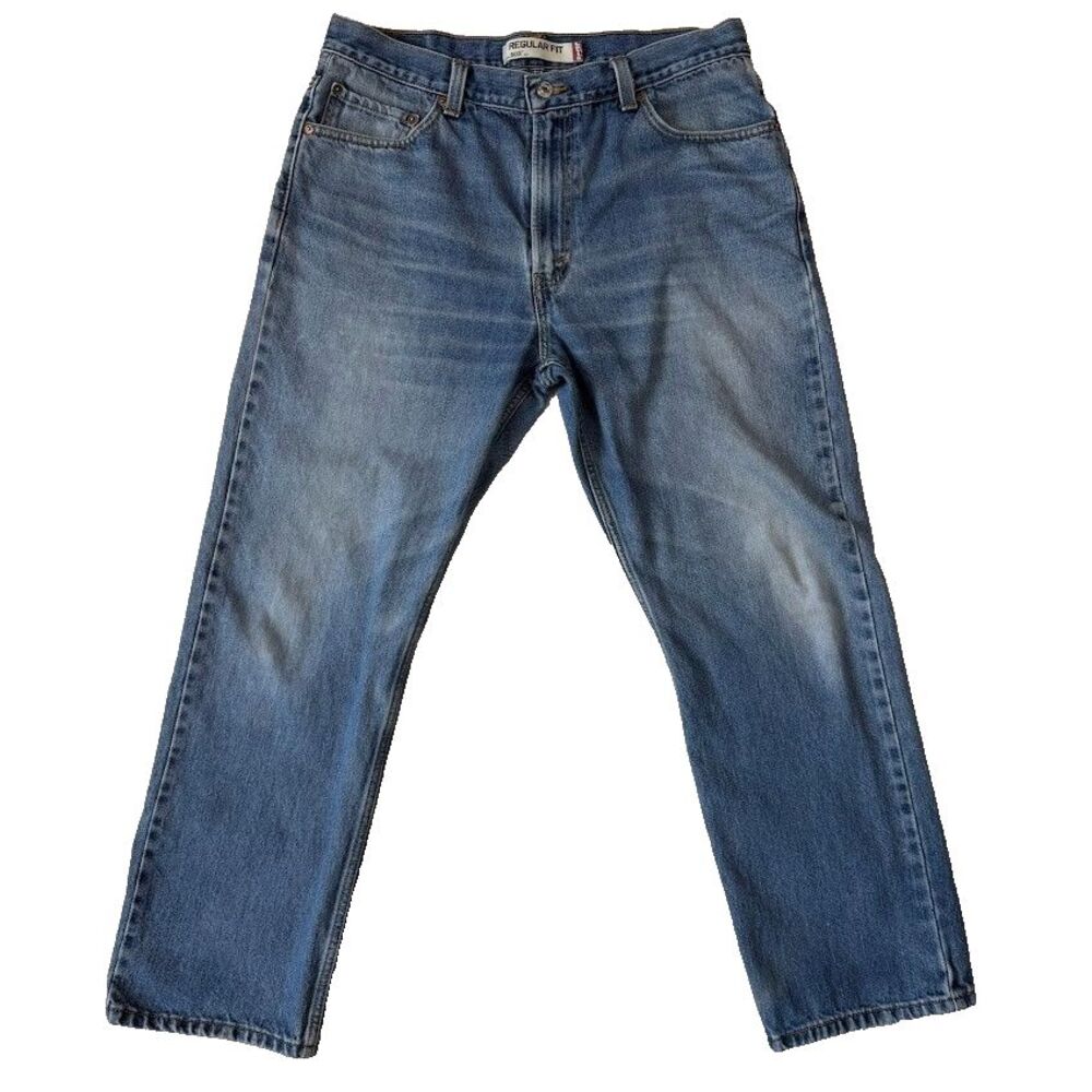 Levi's 505 Regular Fit Mens Blue Jeans, 36x30 (measures 34x29)
